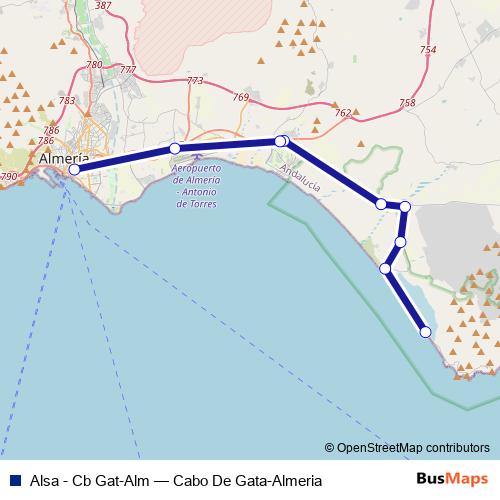Alsa - Cb Gat-Alm bus Line Map