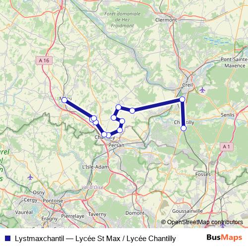 Lystmaxchantil bus Line Map