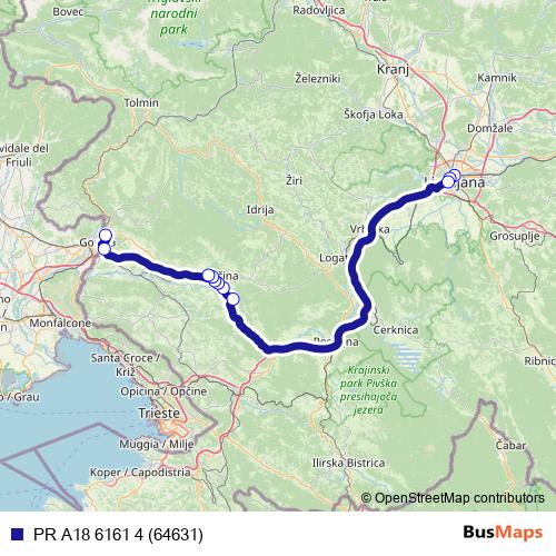 PR A18 6161 4 (64631) bus Line Map
