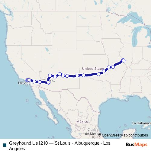 Greyhound Us1210 bus Line Map