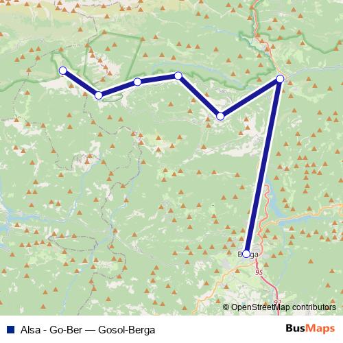 Alsa - Go-Ber bus Line Map