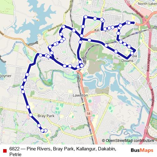 6822 bus Line Map
