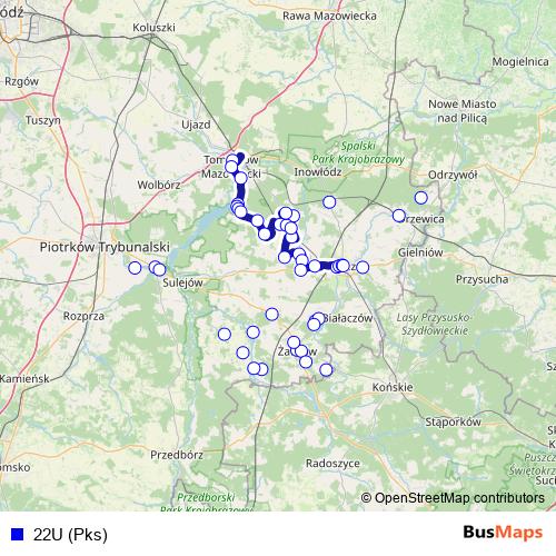 22U (Pks) bus Line Map
