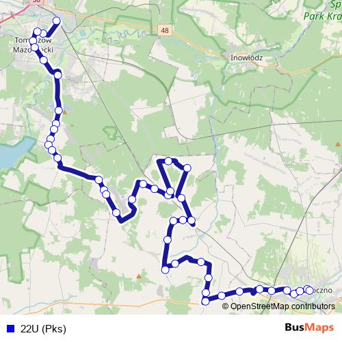 22U (Pks) bus Line Map