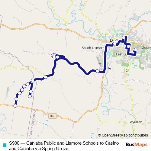 S980 bus Line Map