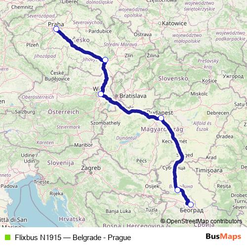 Flixbus N1915 bus Line Map