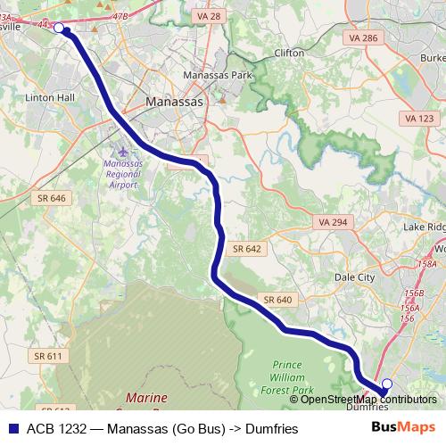 ACB 1232 bus Line Map