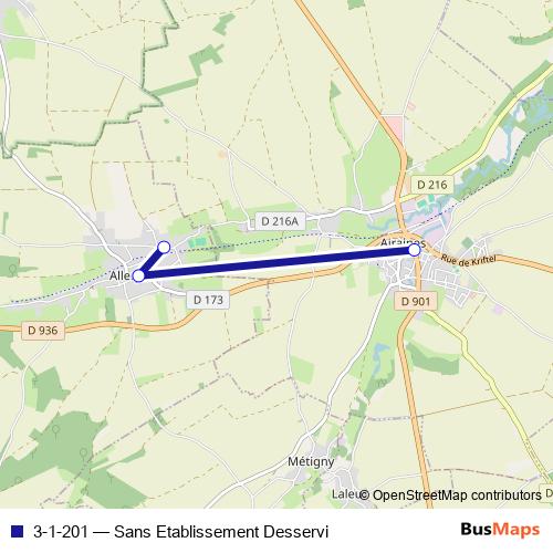 3-1-201 bus Line Map