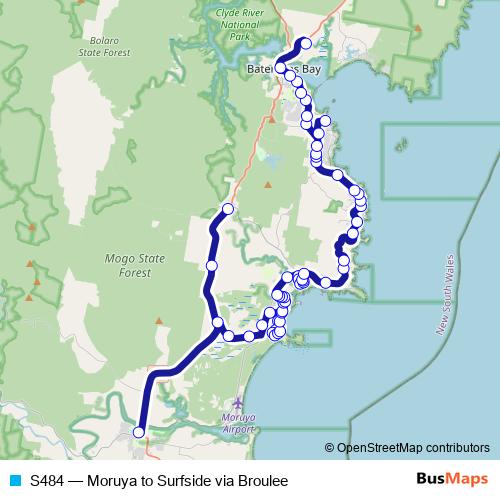 S484 bus Line Map
