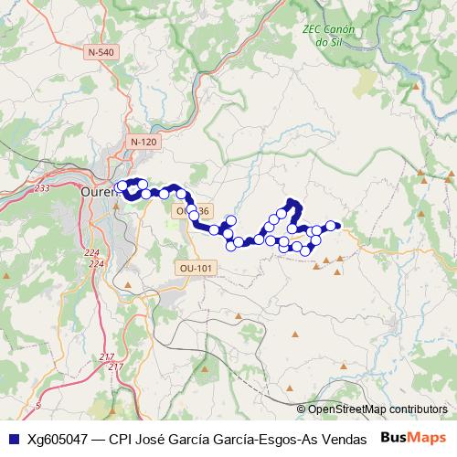 Xg605047 bus Line Map