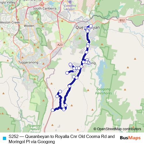 S252 bus Line Map