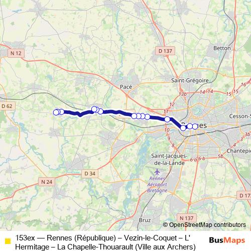 153ex bus Line Map
