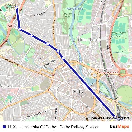 U1X bus Line Map