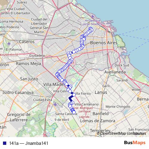 141a bus Line Map