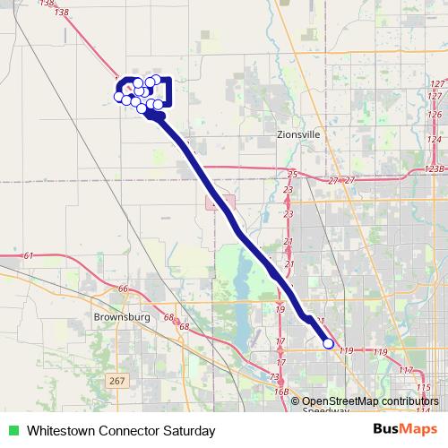 Whitestown Connector Saturday bus Line Map
