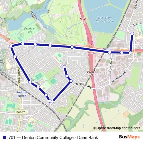 701 bus Line Map