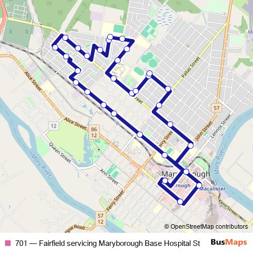 701 bus Line Map