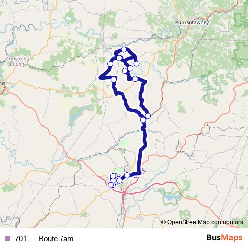 701 bus Line Map