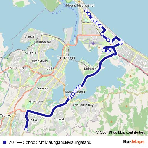 701 bus Line Map