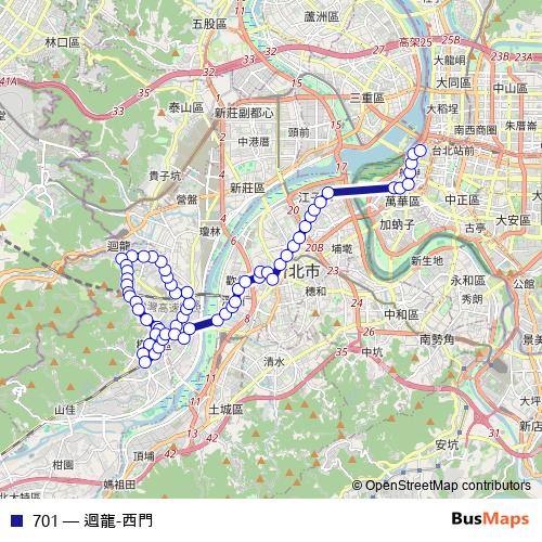 701 bus Line Map