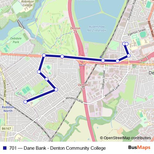 701 bus Line Map