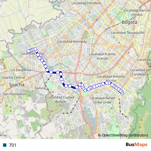 701 bus Line Map