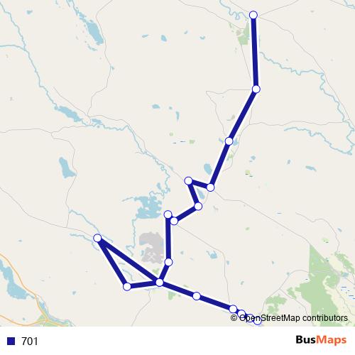 701 bus Line Map