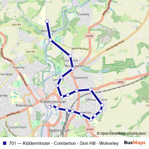 701 bus Line Map