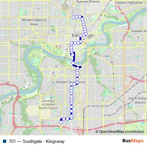 701 bus Line Map