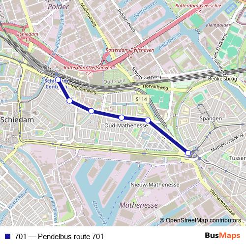 701 bus Line Map