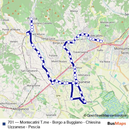 701 bus Line Map