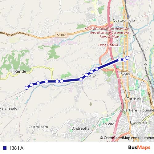 138 I A bus Line Map