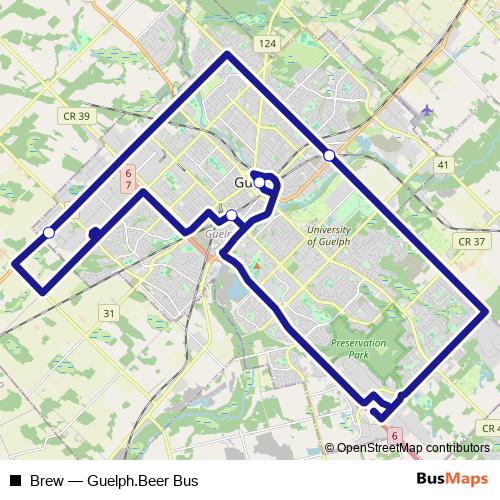 Brew bus Line Map