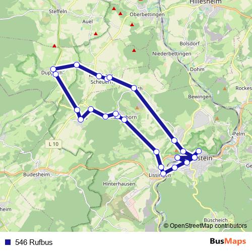 546 Rufbus bus Line Map
