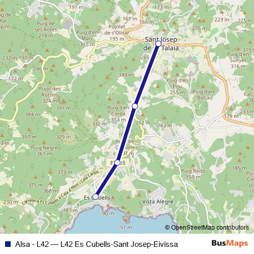 Alsa - L42 bus Line Map