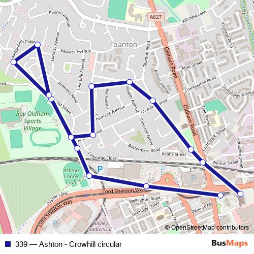 339 bus Line Map