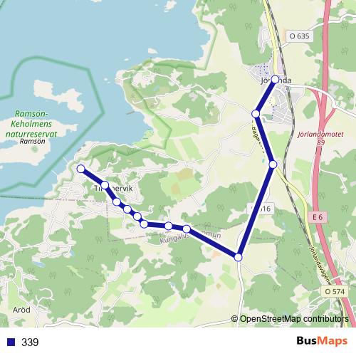 339 bus Line Map