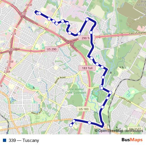 339 bus Line Map