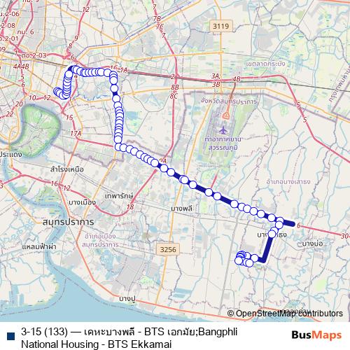 3-15 (133) bus Line Map