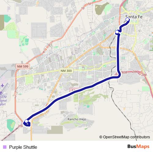 Purple Shuttle bus Line Map