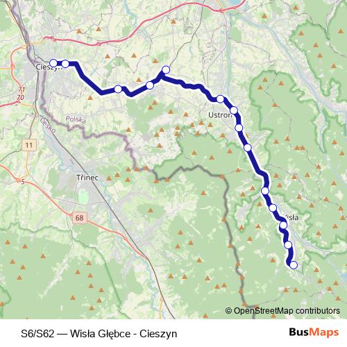 S6/S62 rail Line Map