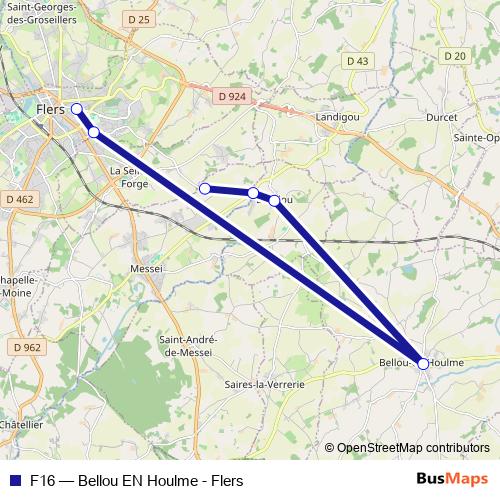 F16 bus Line Map