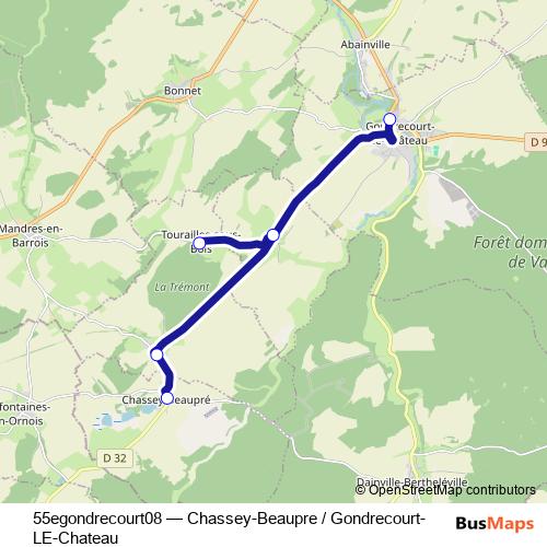 55egondrecourt08 bus Line Map