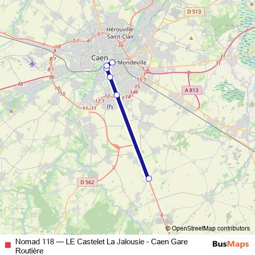 Nomad 118 bus Line Map