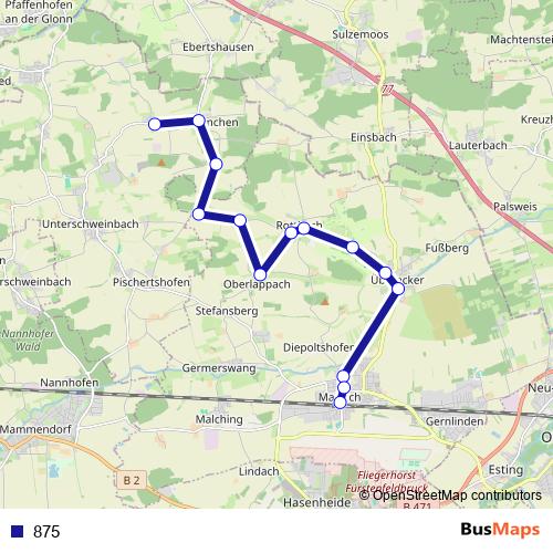 875 bus Line Map