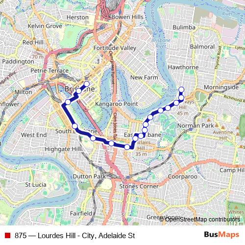 875 bus Line Map