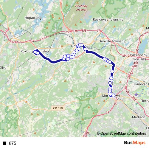 875 bus Line Map
