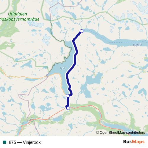 875 bus Line Map