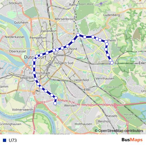 U73 metro Line Map