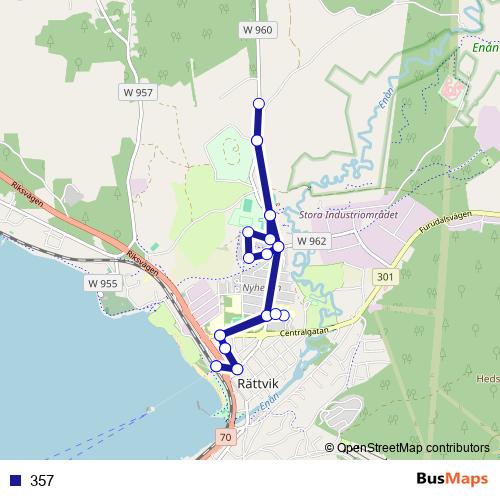 357 bus Line Map